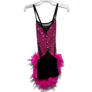 A Wish Come True Black & Pink Dress Dance Costume Roll the Dice 13988 sz Small